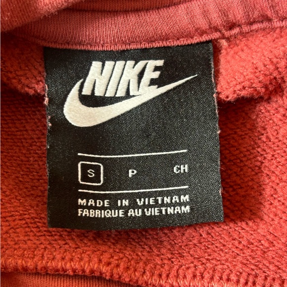 Nike Hoodie Cowl Neck Athletic Pullover Sweatshirt Pockets Burgundy Size Small - Picture 9 of 15